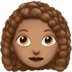 👩🏽‍🦱 woman: medium skin tone, curly hair display on Apple